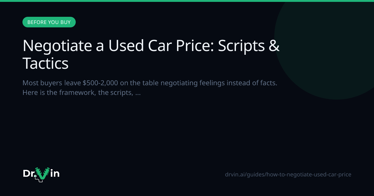 Negotiate a Used Car Price: Scripts & Tactics | Dr. Vin